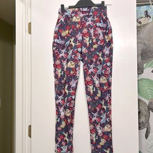 Blackmilk x Pokémon - EEVEE EVOLUTION FLORAL CUFFED PANTS - XS